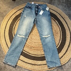 Good American Blue Straight Leg Jeans